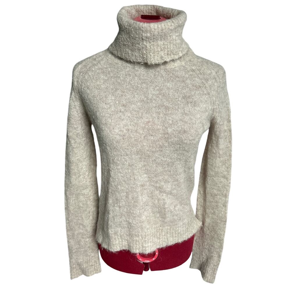 Paige Women’s Size Small Alpaca Blend Turtleneck Sweater Oat